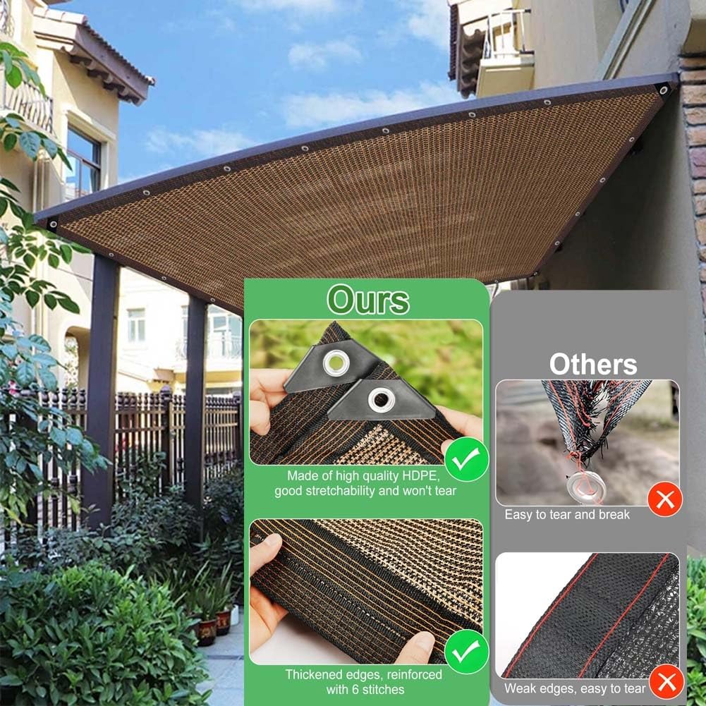 GardenNet UV Pction 90% SunSail rectangular para plantas invernadero exterior granero 1x1m 3x5m 5x8m 8x10m 10x12m con ojales (5mx10m)