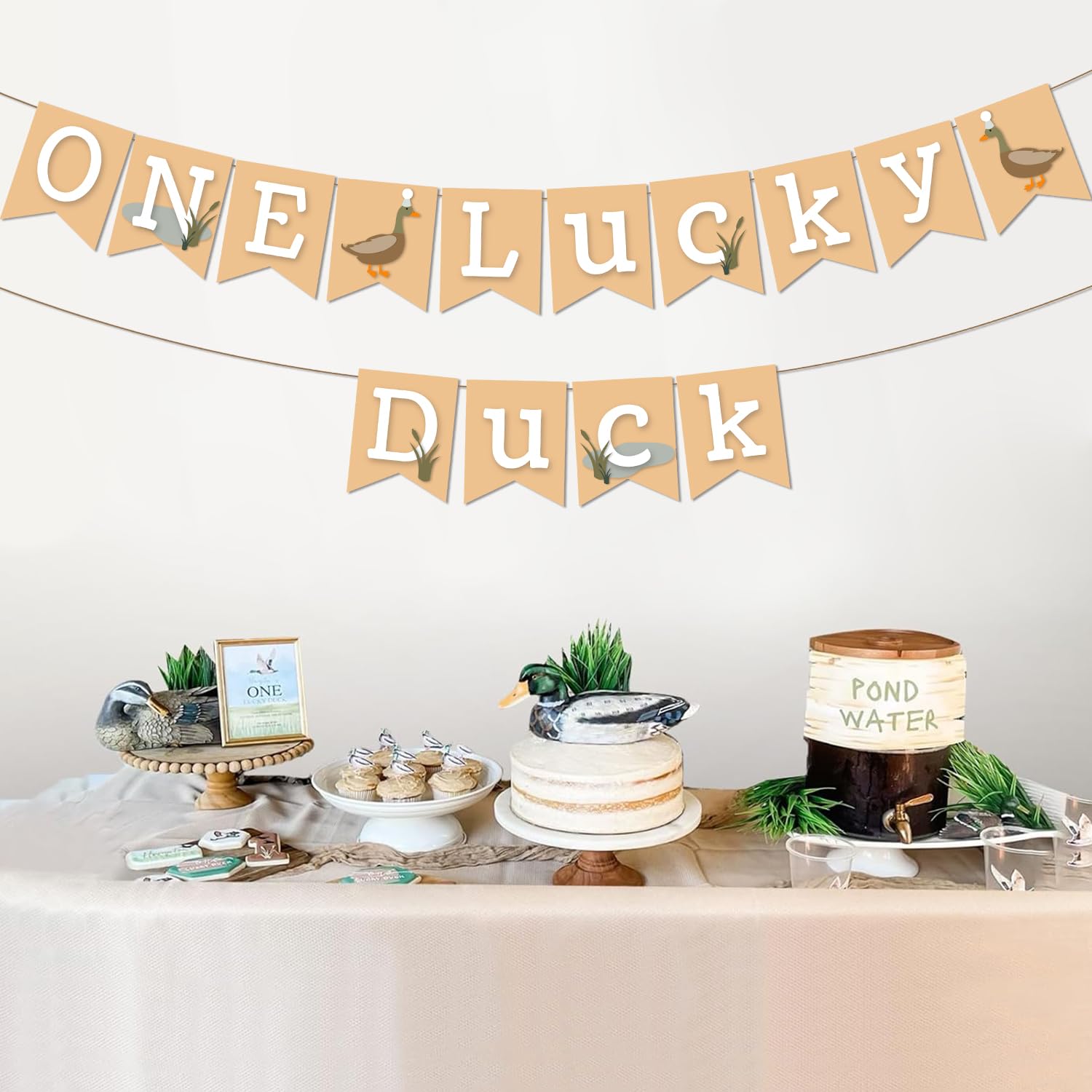 Mallard Duck Birthday Decorations - Black Duck Happy Birthday Banner & Cutouts For Hunting Or Baby Shower Party - View #2
