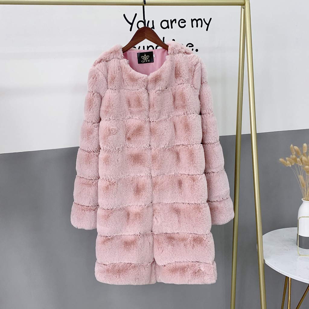 Trench Coat - Giacca invernale da donna, a maniche lunghe, con calda imbottitura, in pelliccia sintetica, alla moda, fuzzy Fluffy, in peluche