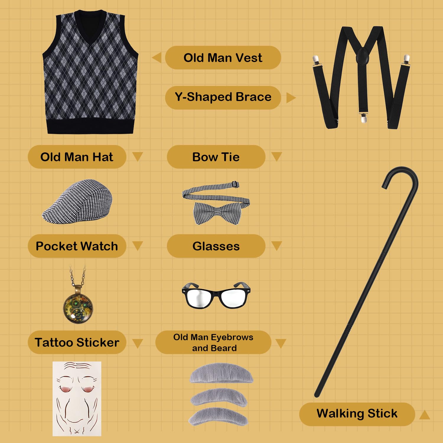 Little Boy Old Man Costume Set - Image 3