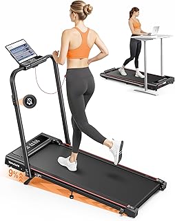 4 in 1 Folding Treadmill, 9% Tilt, TOPUTURE 2.5HP Treadmill Desk for Home/Office, LED Dual Display, Magnetic Remote Contro…