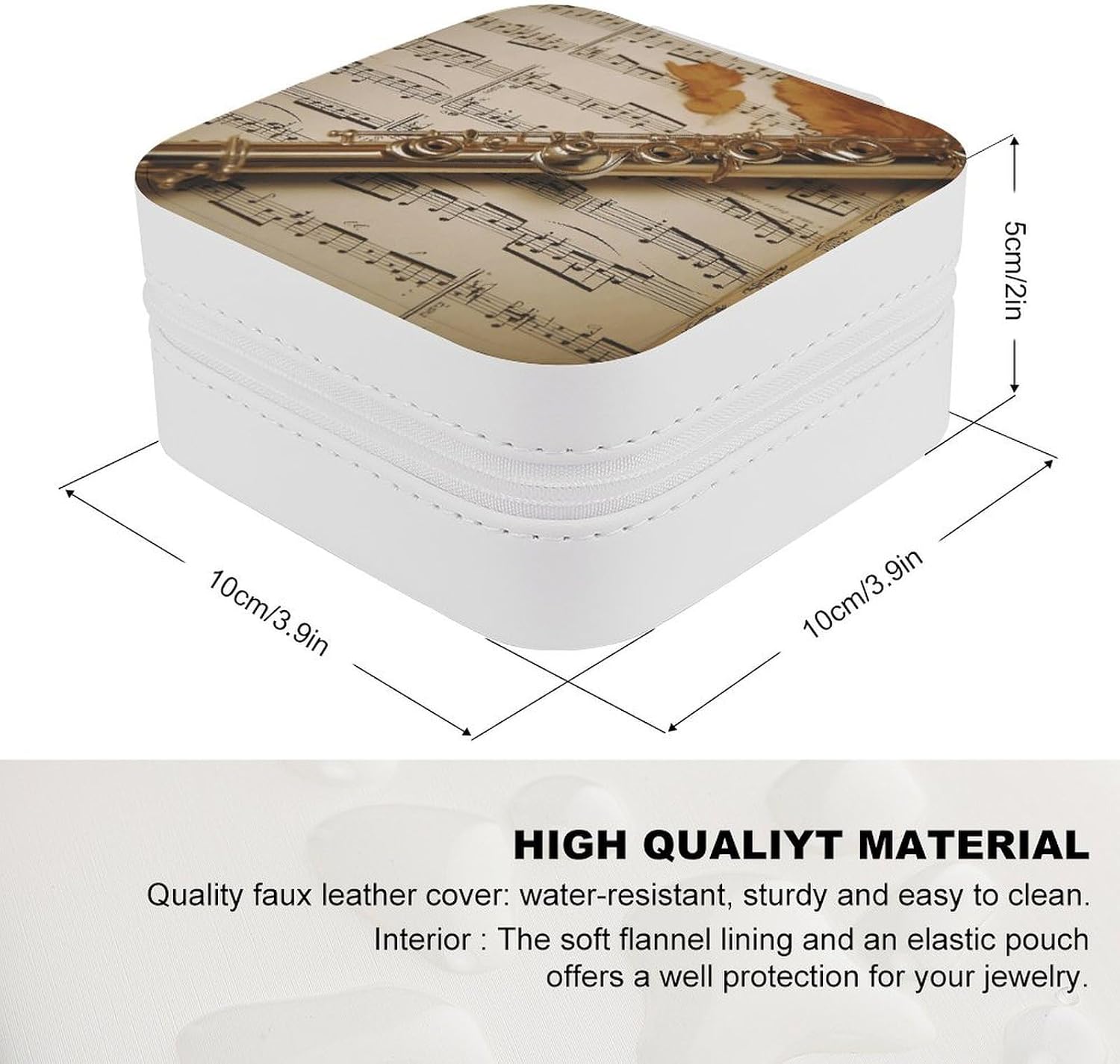 Flute Music Jewelry Box Portable Jewelry Organizer With Multi Compartments Trinket Storage Case Fashion Necklace Storage For Travel Home Use Mother’S Day Birthday Gift Trinket Holder image 2