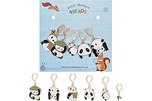 Crocheter's Dream: NBEADS 6 Panda Charm Stitch Markers Assortment for Flawless Stitching