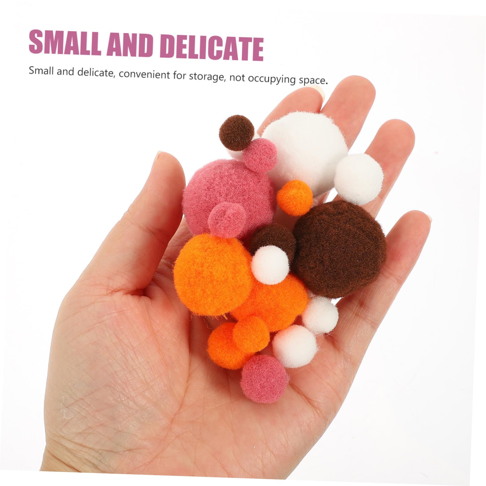 SHINEOFI 5 Piezas 3 pelota de peluche chirriantes para perros pompones Bolas de pom pom Decoración de accesorios bolas esponjosas artificiales ropa materiales de bricolaje poliéster