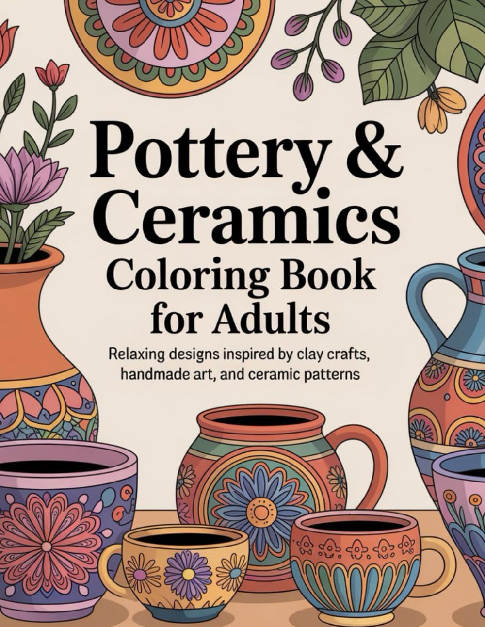 Pottery & Ceramics Coloring Book for Adults: Relaxing Designs Inspired by Clay Crafts, Handmade Art, and Ceramic Patterns/Artistic Pottery, Vases, ... Coloring Book Featuring Handmade Ceramics