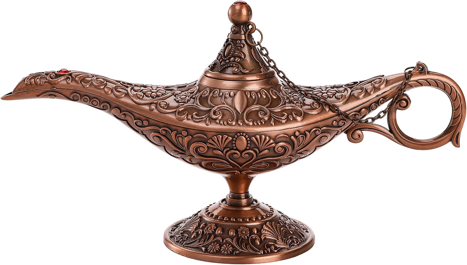 Fasmov Vintage Legend Aladdin Magic Genie Lamps, Metal Carved Wishing Light for Home Wedding Party Tabletop Decoration