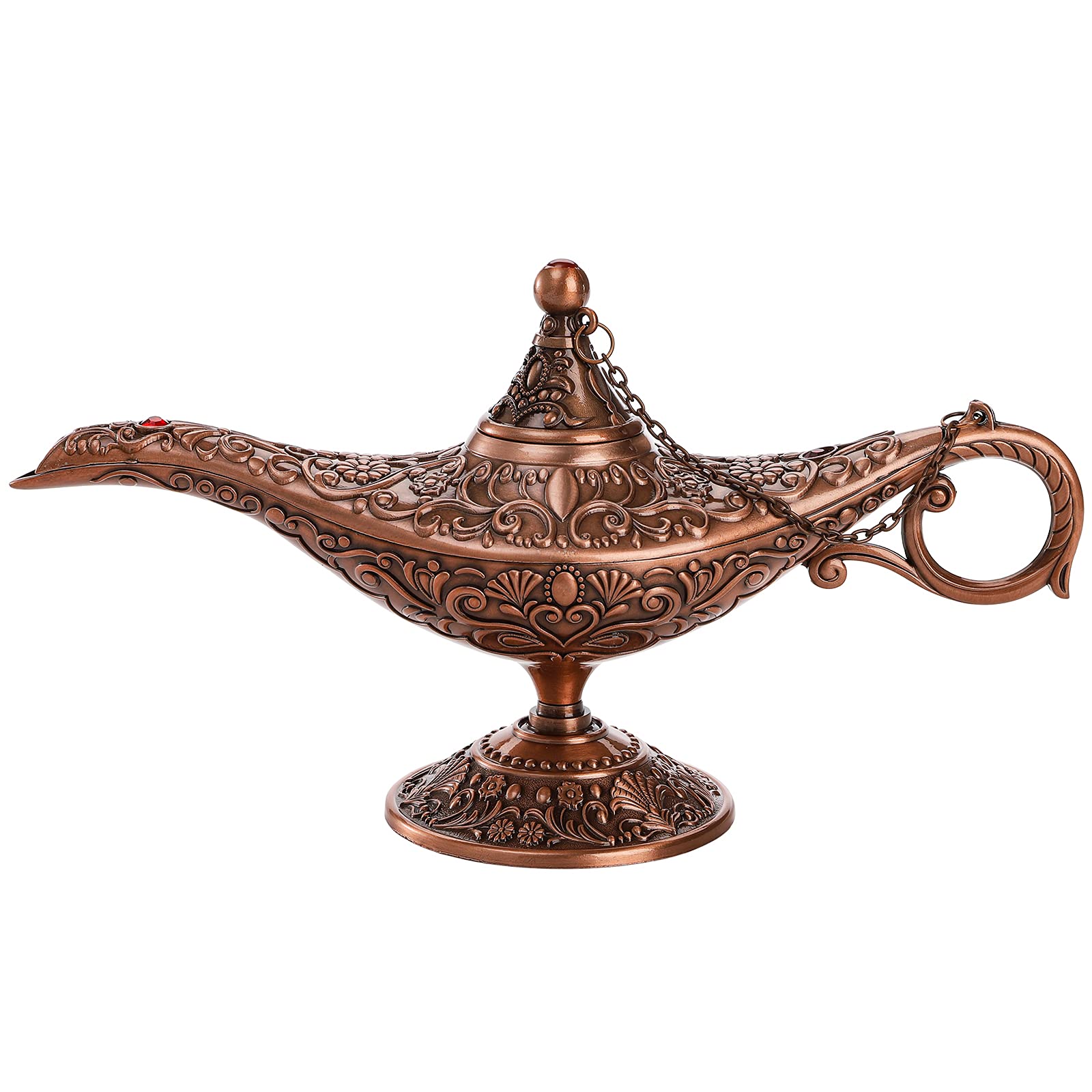 Fasmov Vintage Legend Aladdin Magic Genie Lamps, Metal Carved Wishing Light for Home Wedding Party Tabletop Decoration