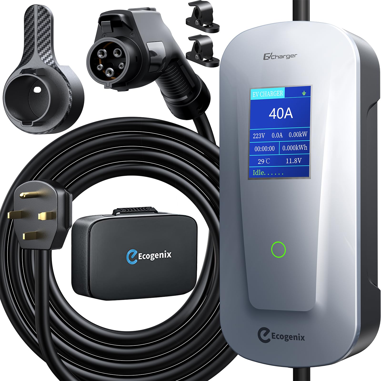 Amazon.com: Ecogenix Level 2 EV Charger with Holder, 40A/9.6KW