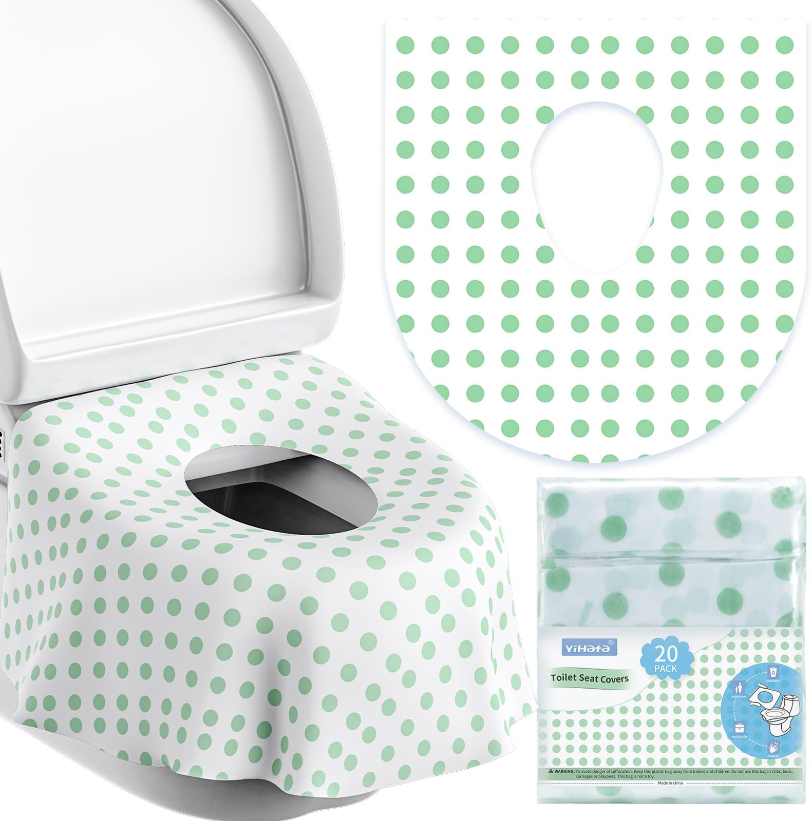 50 Pack Toilet Seat Covers Disposable Waterproof 16x24