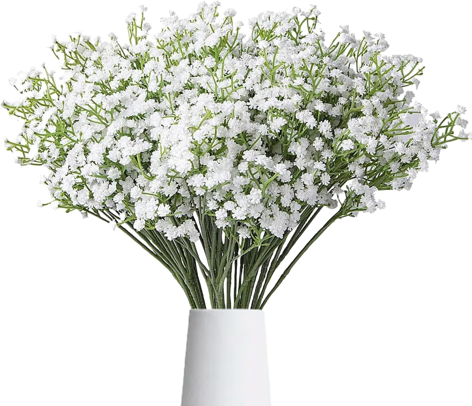 wodehahagou 12PCS Gypsophila Artificial Flowers, Baby Breath White Flowers Fake Flowers Real Touch Flowers for Wedding Home Table Decor Display (VASE NOT Included)