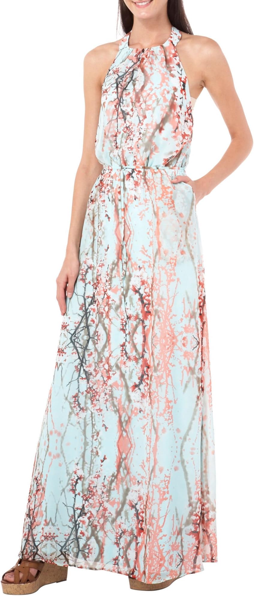 Jessica Simpson Women's Halter Maxi Dress
