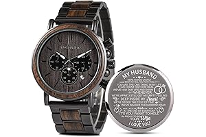 Exquisite Engraved Wooden Watch: Timeless Keepsake for Men