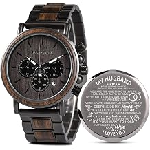 Engraved Wooden Watch for Boyfriend My MAN Fianc&eacute; Husband Customized Personalized Wood Watches for Men Birthday Anniversary Personalized Watch