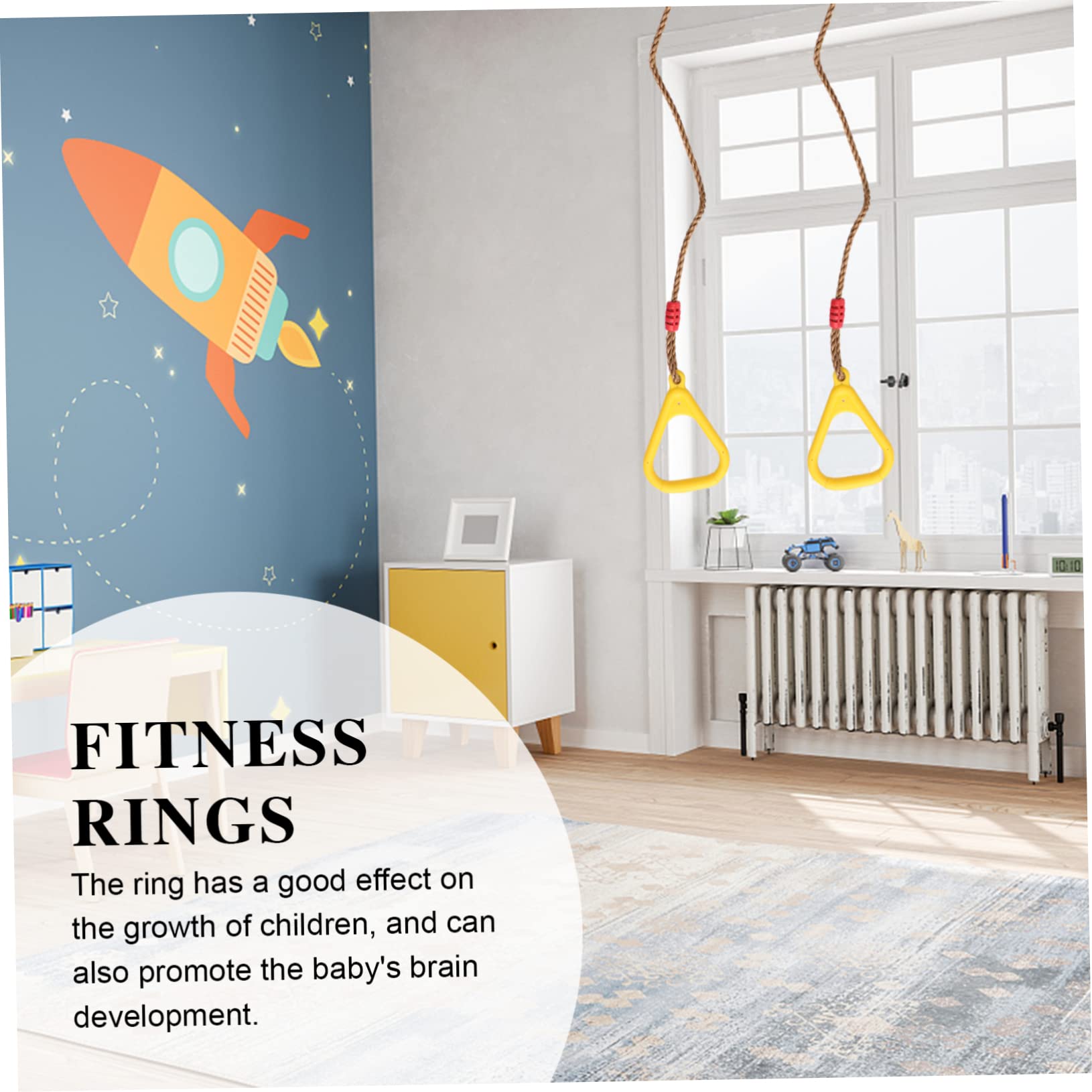 HANABASS Gym Rings for Pull-ups Push-ups Strength Training Bodybuilding Physical Therapy