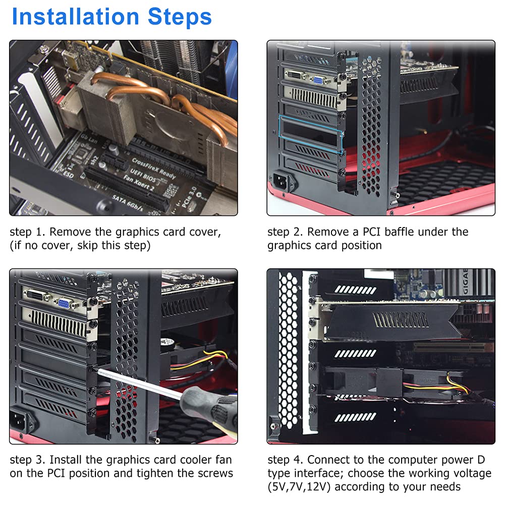 60% оƒƒ Dіѕсоunt GDSTIME Graphic Card Fans, Graphics Card Cooler, Video Card Cooler, PCI Slot Dual 90mm 92mm Fans, VGA Cooler
