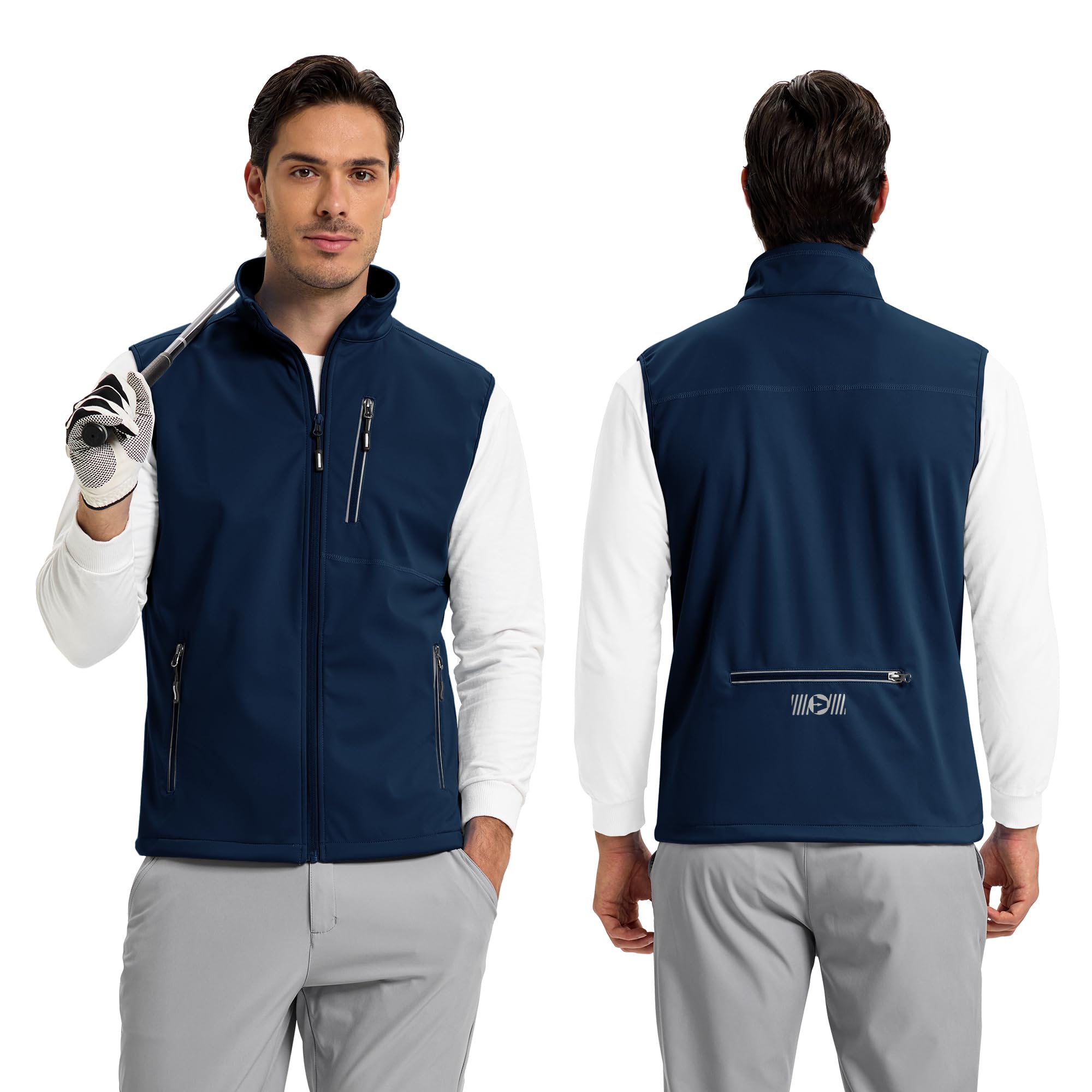 Outdoor Ventures Gilet coupe-vent Softshell léger sans manches pour homme, pour la course à pied, le golf, la randonnée, les voyages