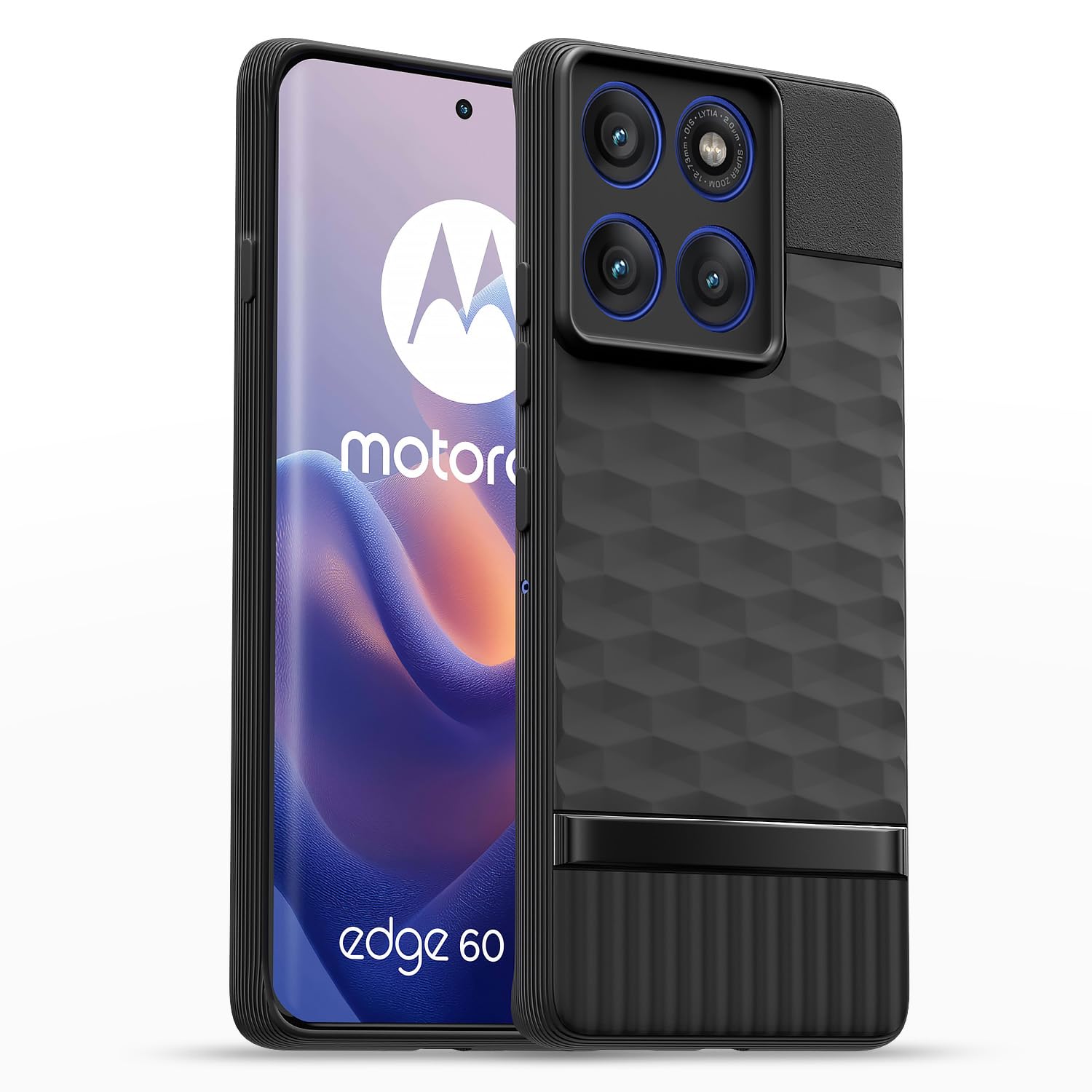 Amazon Basics Back Cover for Motorola Moto Edge 60 Pro 5G | Full Camera Protection | TPU Soft Flexible Shockproof Bumper Case(Black)