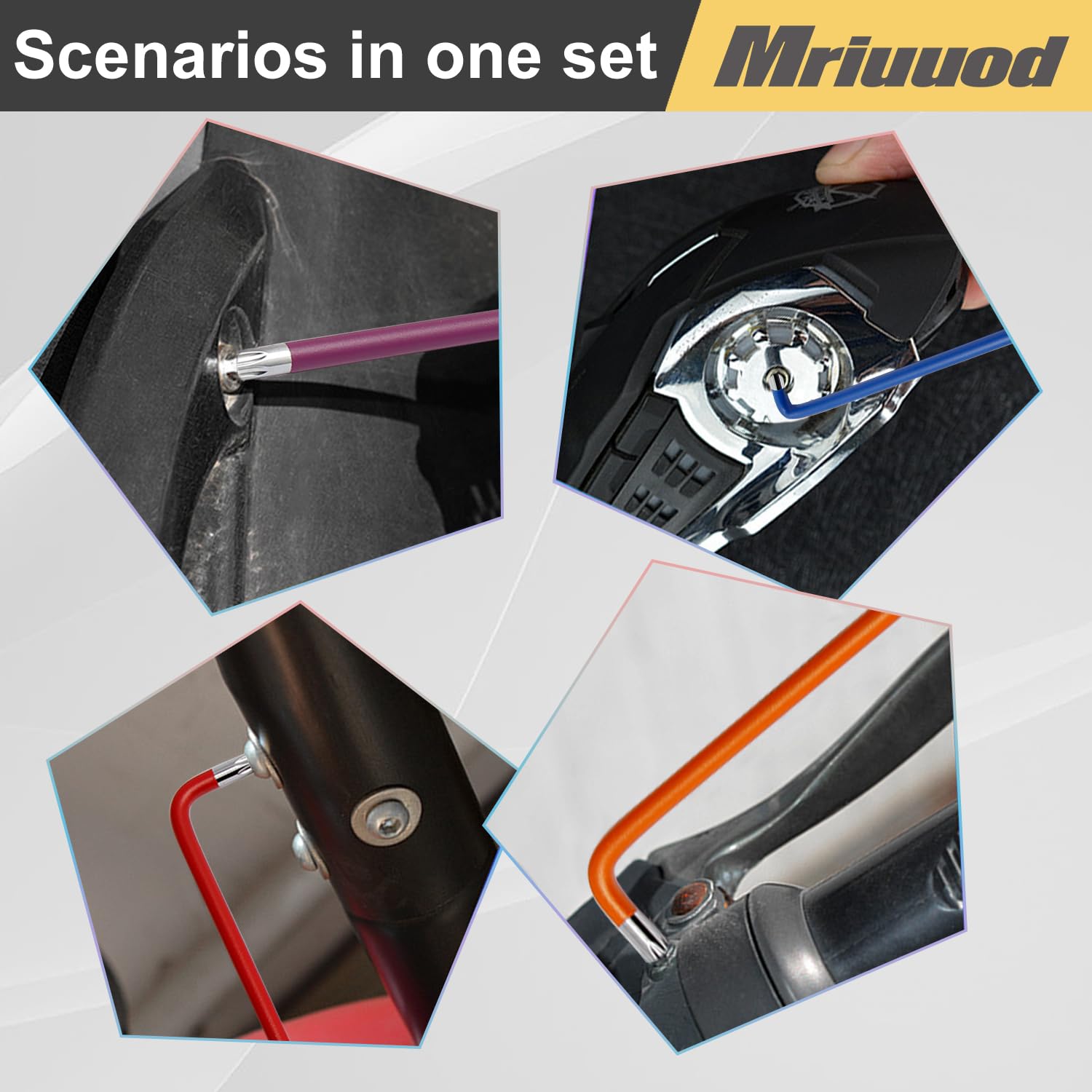 Mriuuod 9 PCS Torx Wrench Set, Metric Long Arm Star Key Set T10