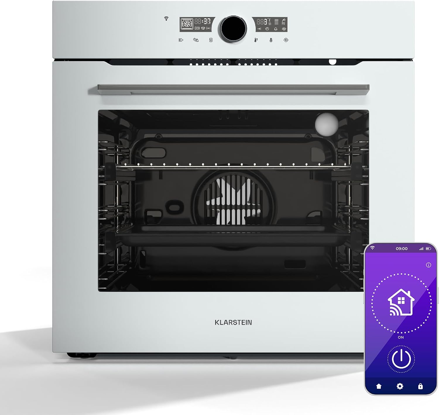 Klarstein Illuminosa Smart Piekarnik do zabudowy - 73 L, 11 funkcji, Sterowanie WiFi, Klasa energetyczna A, Drzwi z potrójną szybą, Piekarnik do zabudowy bez płyty, Sterowanie aplikacją, 2800 W