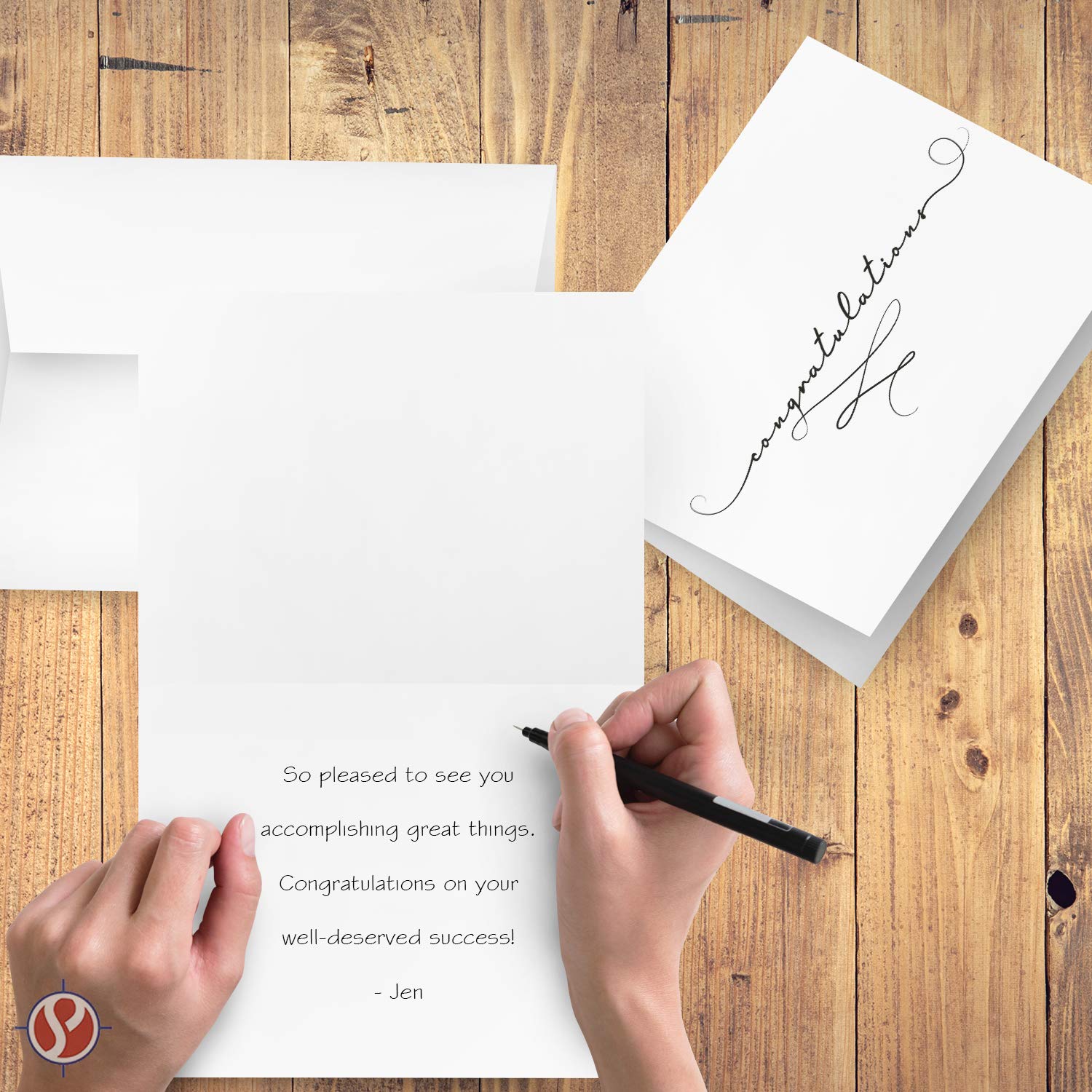 Tarjetas de felicitaciones con sobres, interior en blanco – tamaño de la tarjeta: 4.25" x 5.5" plegado | 25 tarjetas de felicitación y 25 sobres por paquete