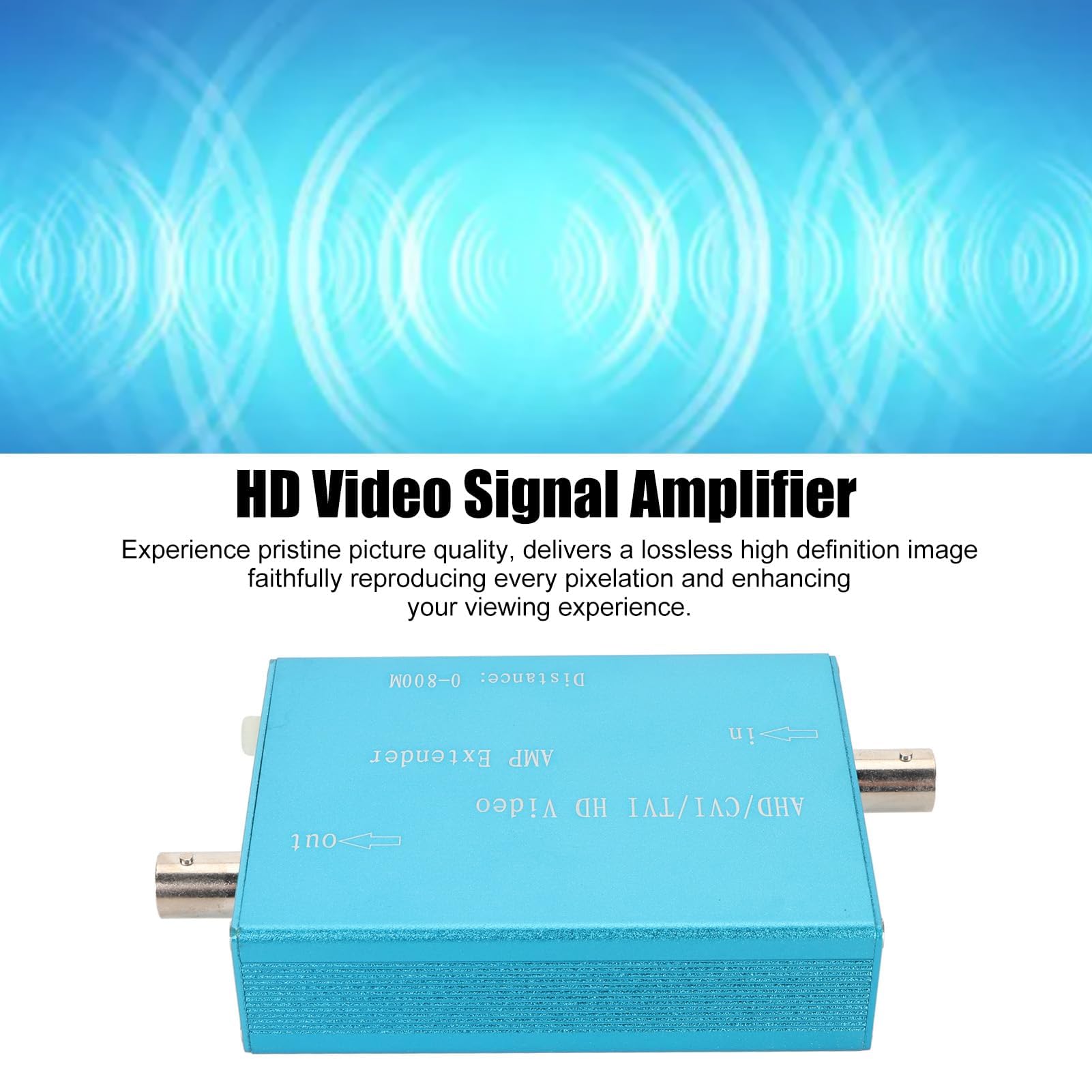 Amplificateur de Vidéo, Amplificateur de Distributeur Vidéo d'image HD sans Perte, Compatible avec Les Signaux Analogiques, AHD, CVI, TVI, Portée de Transmission de 2625
