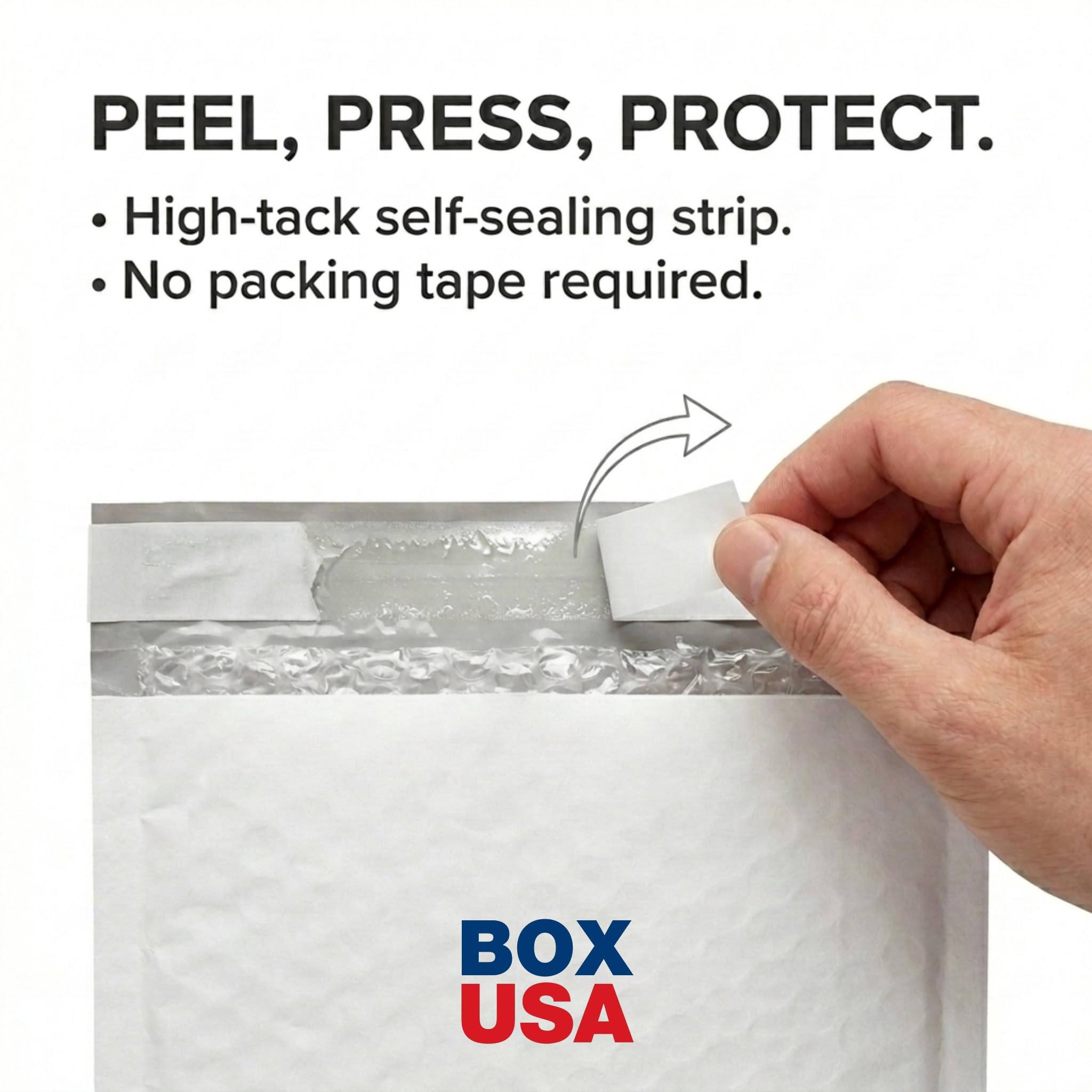 BOX USA Lot de 250 enveloppes à bulles rembourrées auto-adhésives avec doublure à bulles, sacs d'expédition en polyéthylène pour petites entreprises, commerce électronique et emballage d'expédition