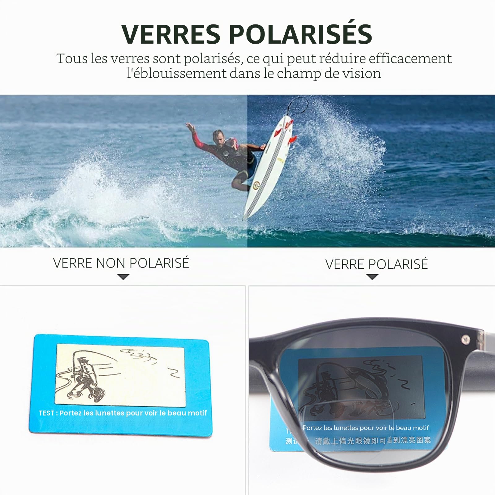 Lunettes de lecture bifocales polarisées avec charnière à ressort - Lunettes de soleil pour homme et femme - Lunettes de soleil classiques bifocales - Protection UV400 - Lunettes de soleil