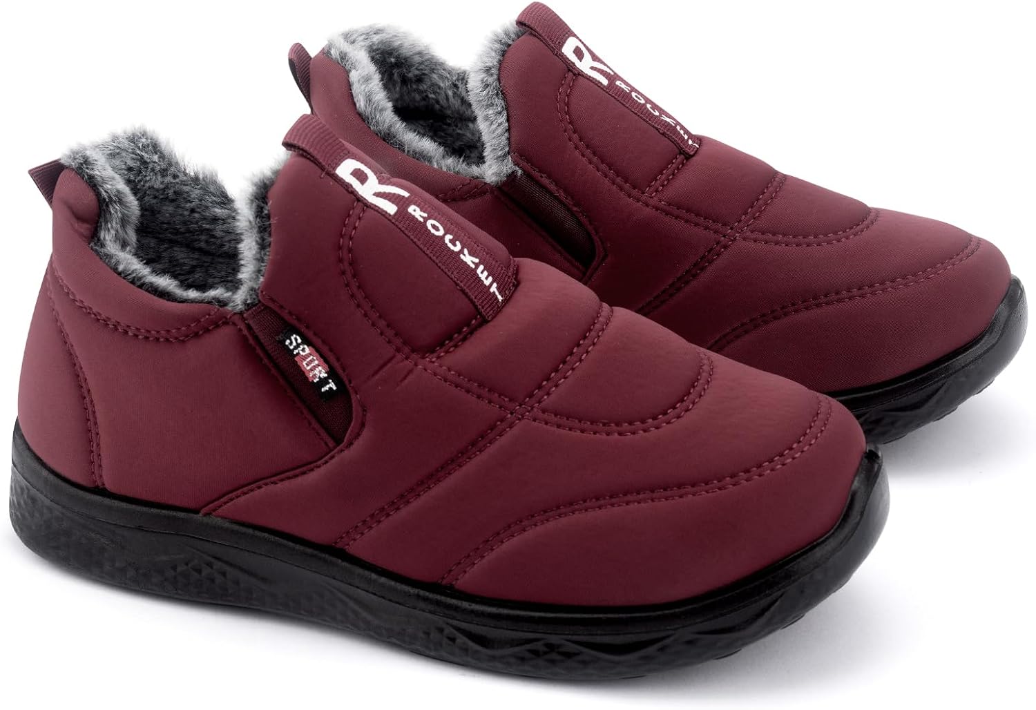 STUNAHOME Womens Winter Boots Water Resistant Fur Lined Outdoor Snow Ankle Boot Slip On Shoes