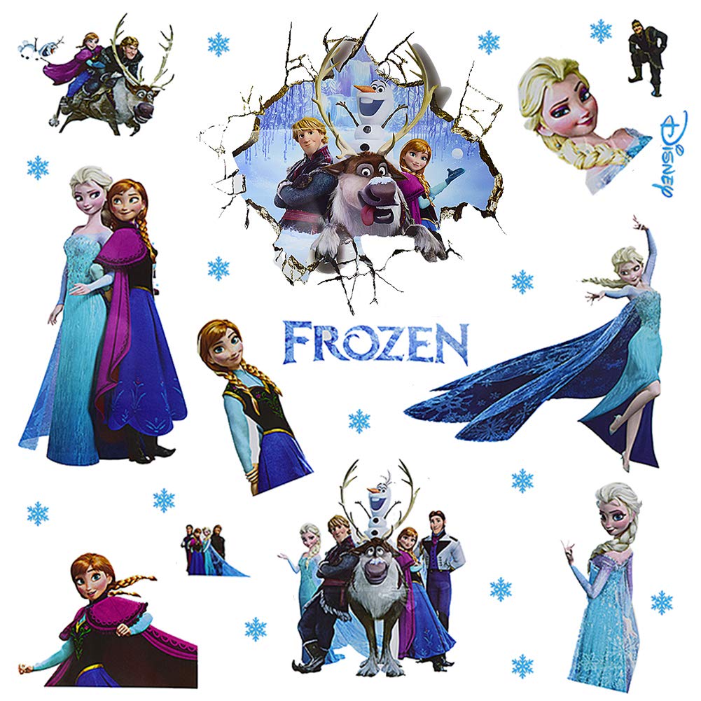 Cartoon Princess 3D Window Frozen Wall Stickers-JPYZ Home Decoration Anime  Movie Mural Art Kids Room Decals 2PCS : Amazon.co.uk: Baby Products