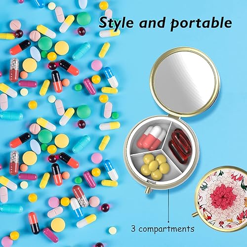 Miniatura 5 de Pastillero pequeño, pastillero para bolso y bolsillo, 3 compartimentos, pastillero de viaje, organizador de medicamentos, almacenamiento para