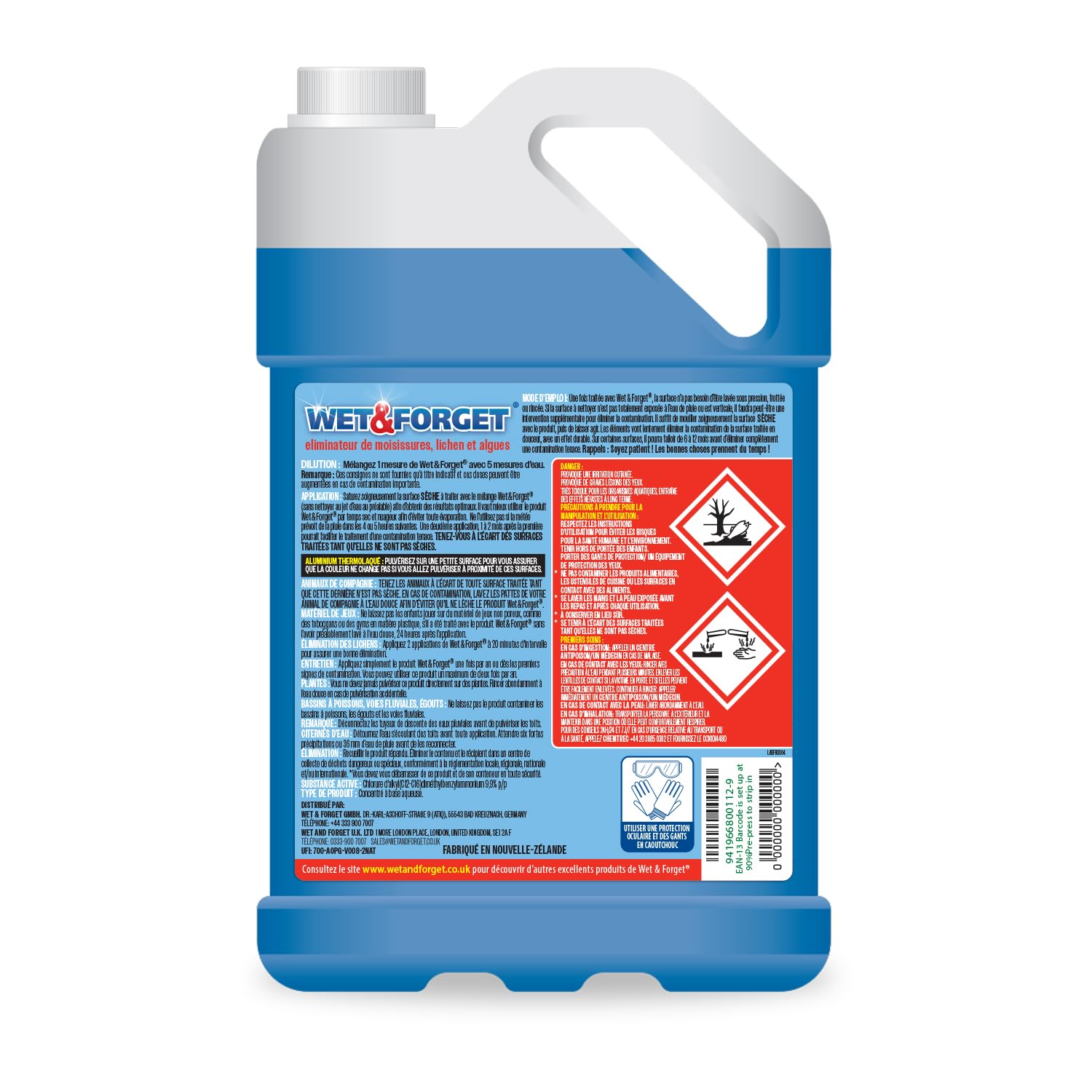Wet & Forget Nettoyant Extérieur Terrasse, 5 L