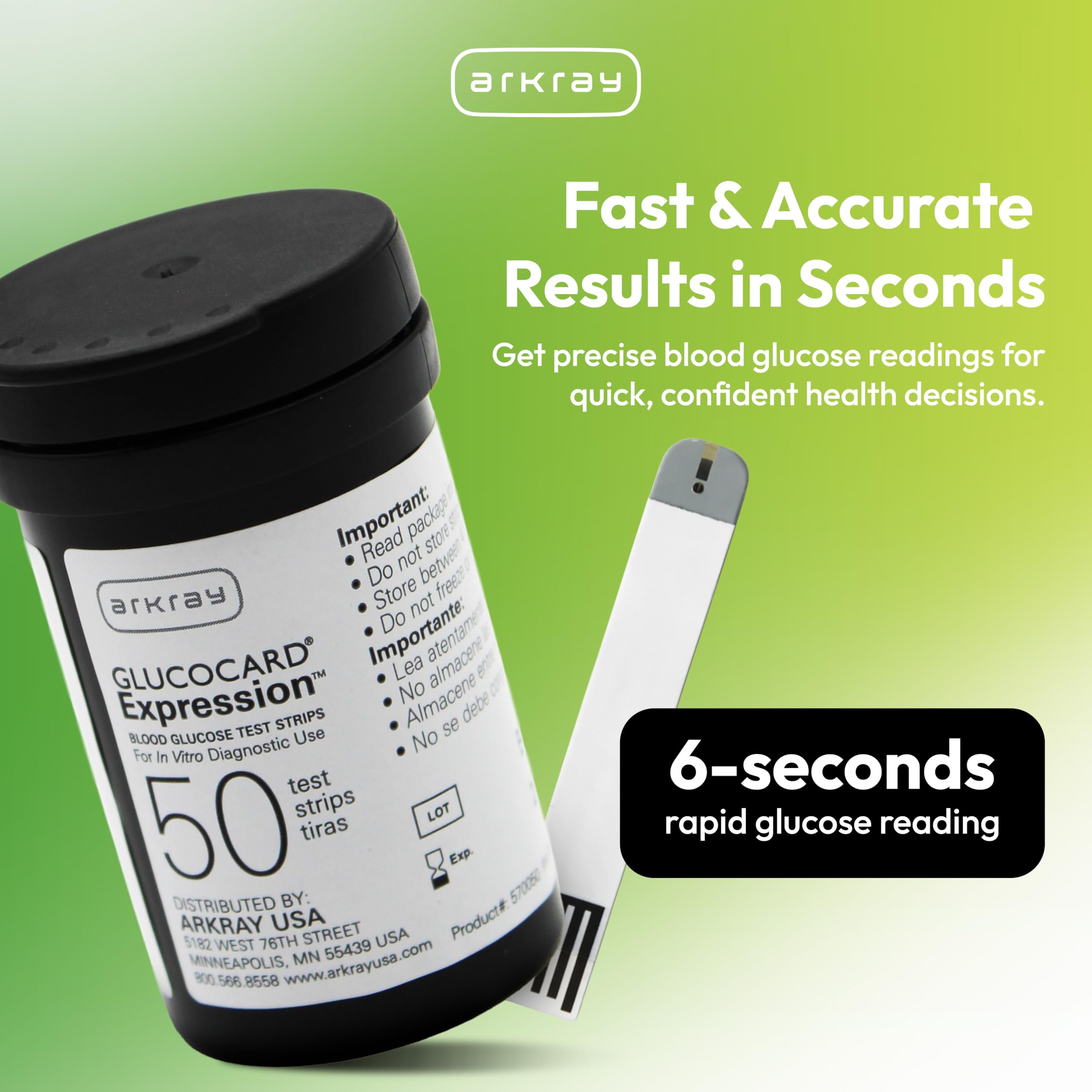 ARKRAY GLUCOCARD Expression Blood Glucose Test Strips - No Coding 0.8 Microliter & Fast 6-Second Results - Compatible with GLUCOCARD Expression Blood Glucose Meter - 200 Count 4 Packs of 50 product thumbnail 5