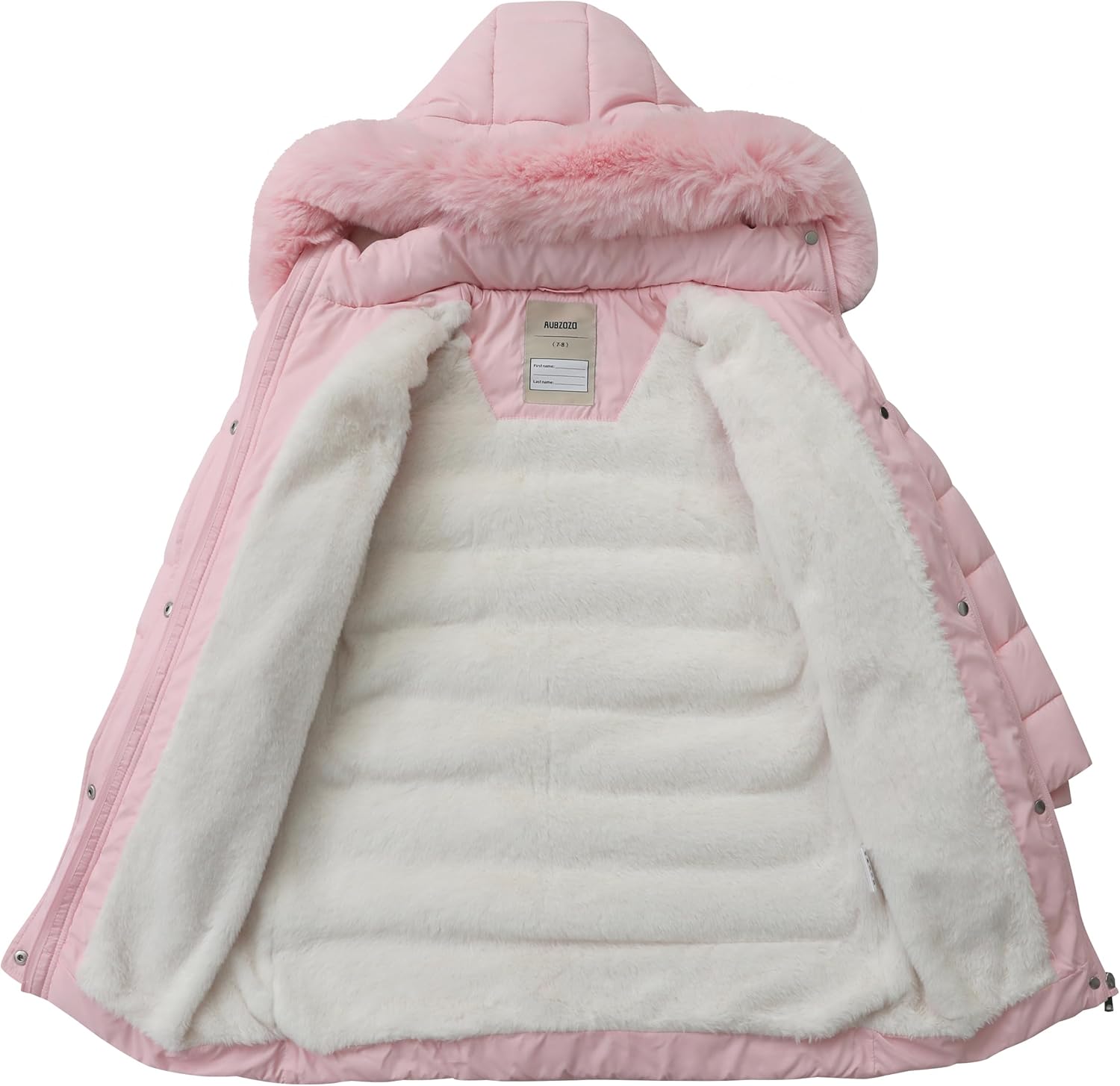 Girls' Warm Outwear Long Coat with Hood,Kid's Winter Puffer Jacket Insulated Warm Snow Parka - Image 3