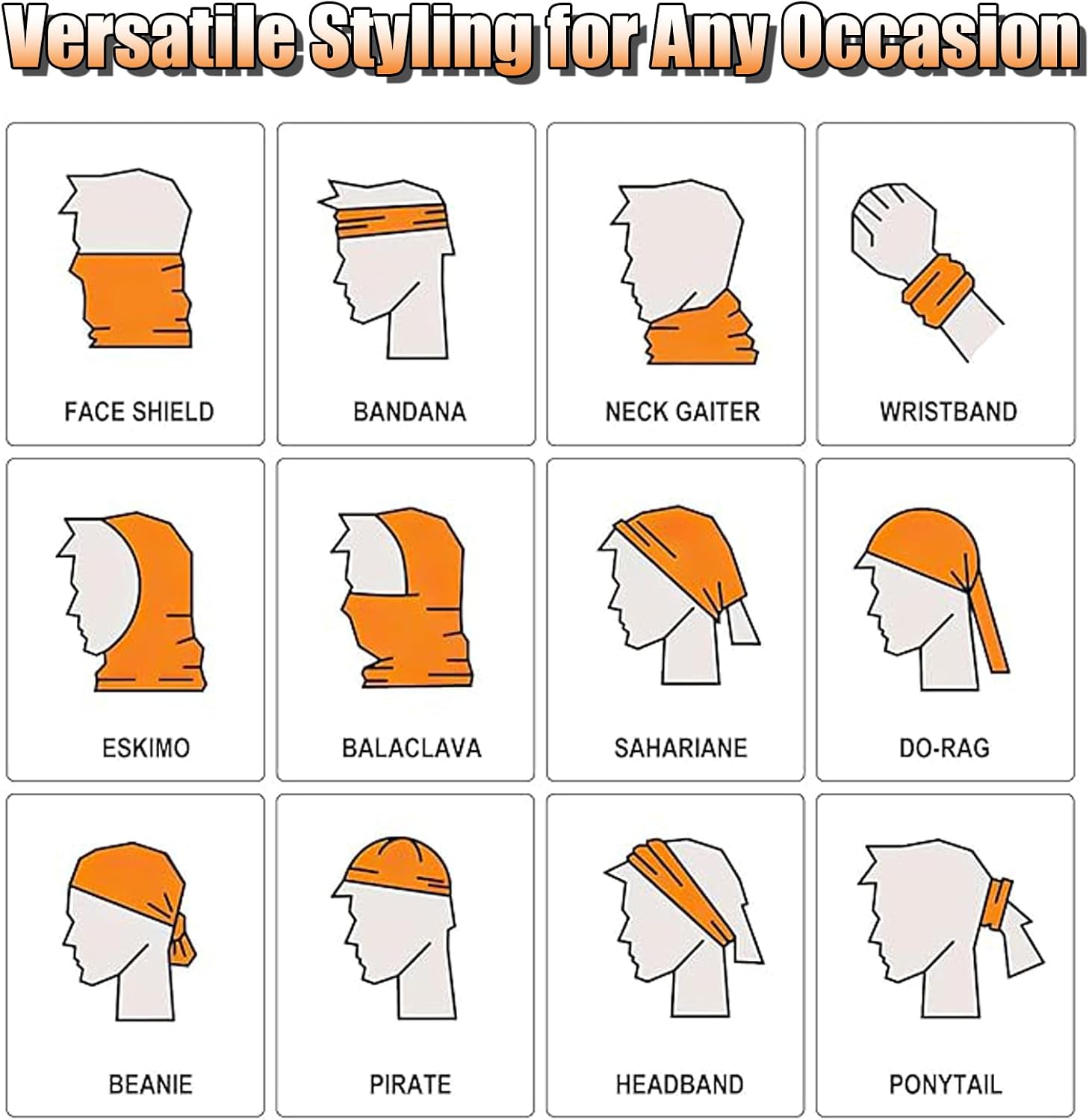 M-YOUNG 9 Pack Neck Gaiter Skull Motorcycle Face Mask for Men Women Face Cover Mask Head Wrap Balaclava Headwear