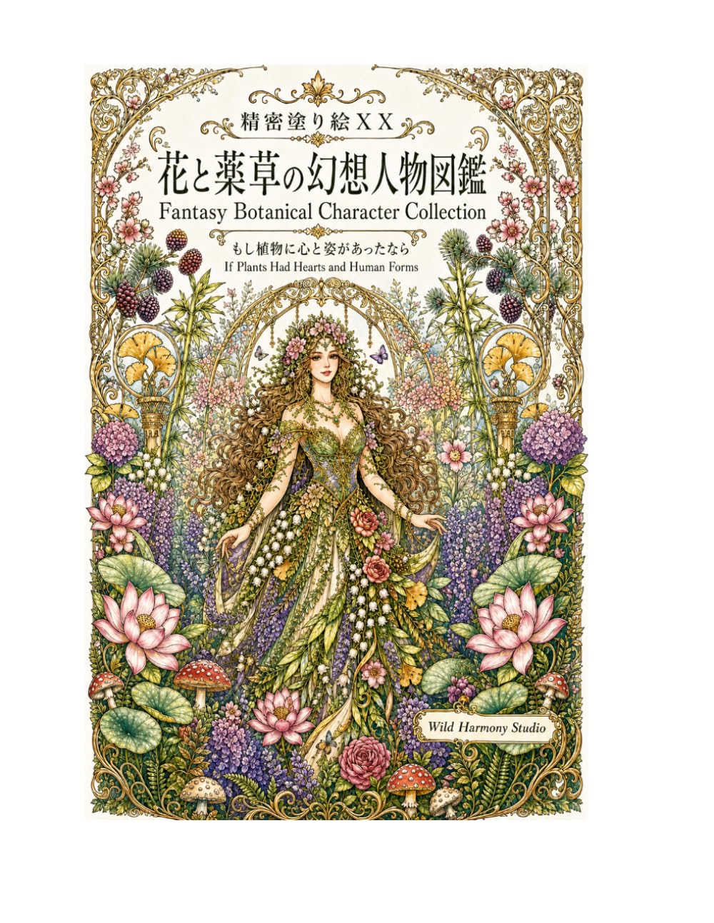 精密塗り絵ⅩⅩ 花と薬草の幻想人物図鑑: もし植物に心と姿があったら (精密塗り絵シリーズ)