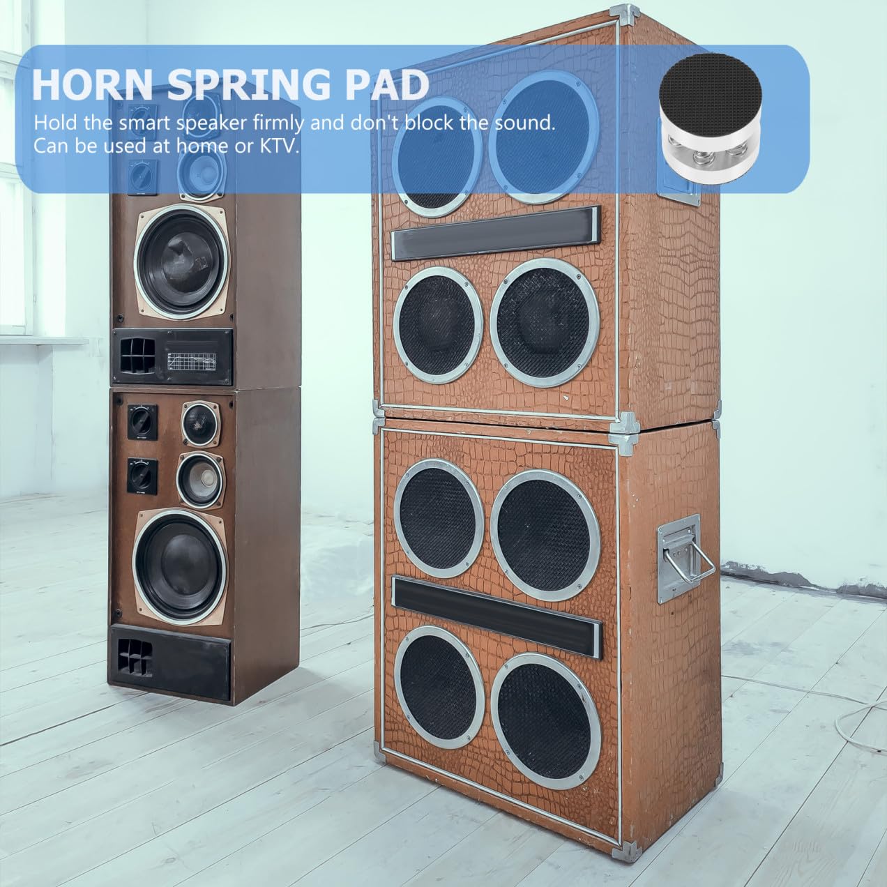 Piedini Antiscivolo a Molla per Altoparlanti Hifi, Supporti Ammortizzatori in Lega di Alluminio e Gomma, 4 Pezzi per Speaker Smart su Desktop e Ktv