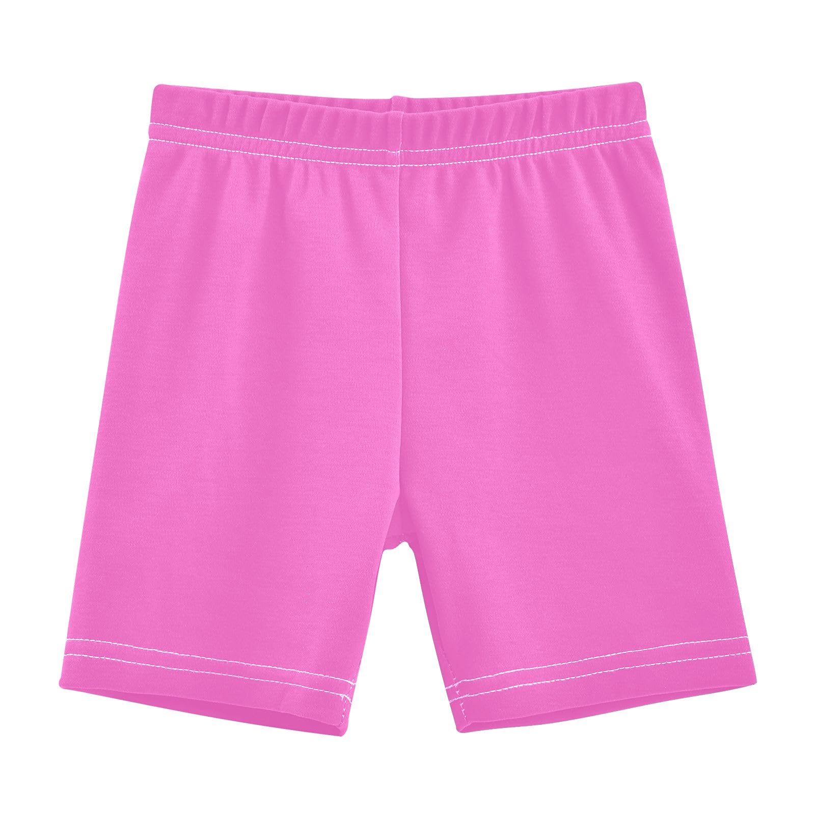 CHIFIGNO Rose Pink Cartwheel Shorts for Girls Bike Shorts Cotton Under Dress Dance Short Size 8