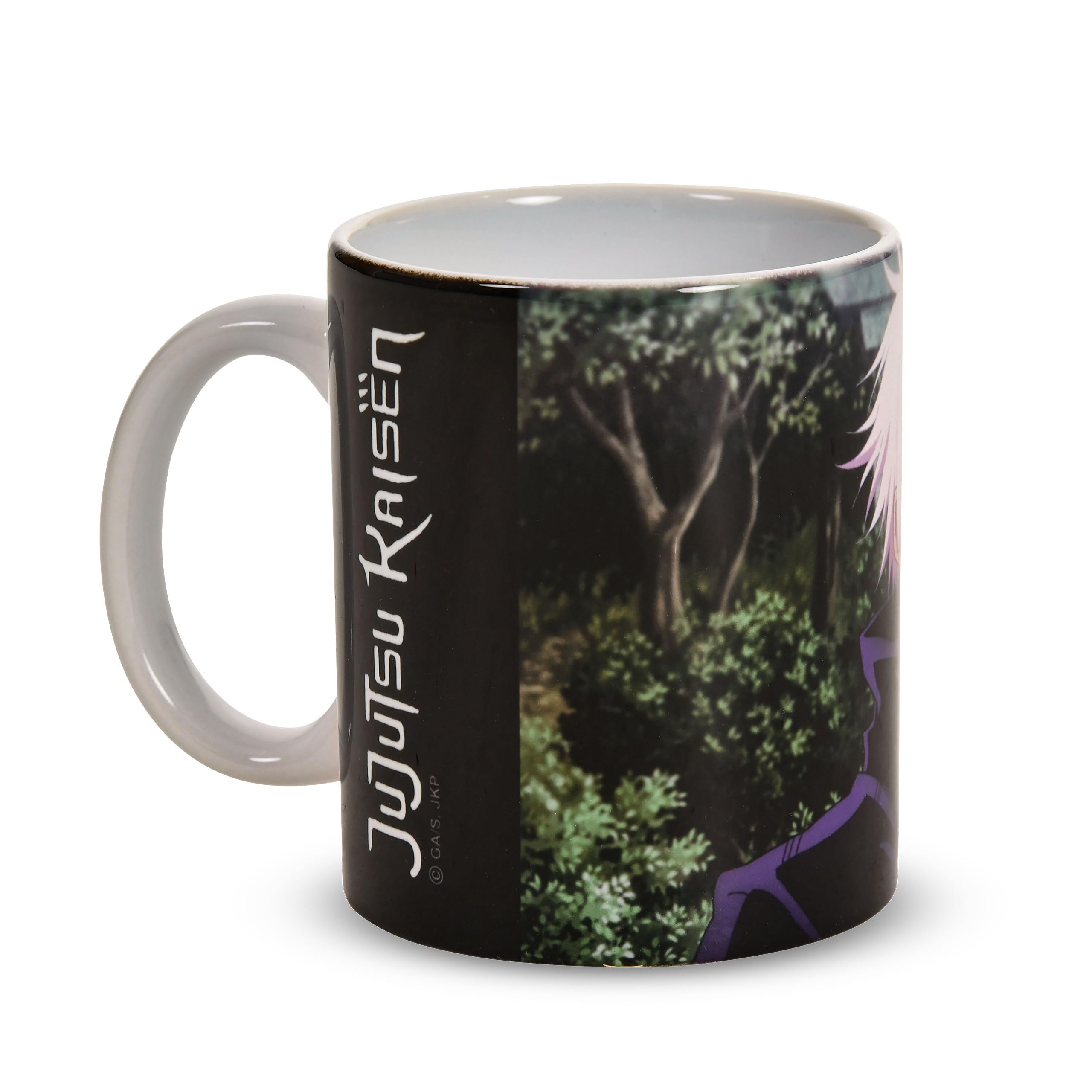 Elbenwald Coffee Mug with Satoru Gojo and Logo All-Around Print, for Jujutsu Kaisen-Fans, Capacity 320 Ml Height 9 Cm - Image 2
