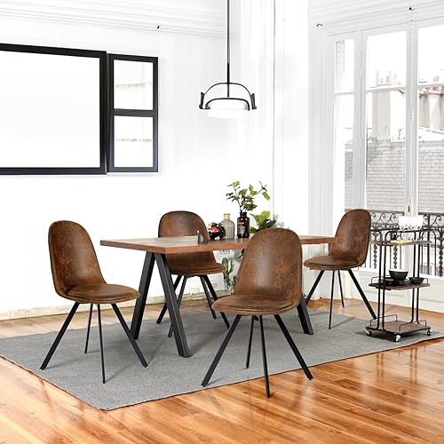 Miniatura 4 de Homy Casa Juego de 4 sillas giratorias de comedor, sillas laterales giratorias de 360, sillas de estilo moderno de mediados de siglo, sillas