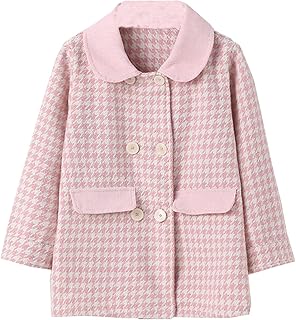 Jaquetas acolchoadas para meninas, inverno, manga comprida, quente, casaco de lã para roupas de bebês, rosa, casaco de penas para meninas, tamanho 16 infantil (rosa, 6 a 7 anos)