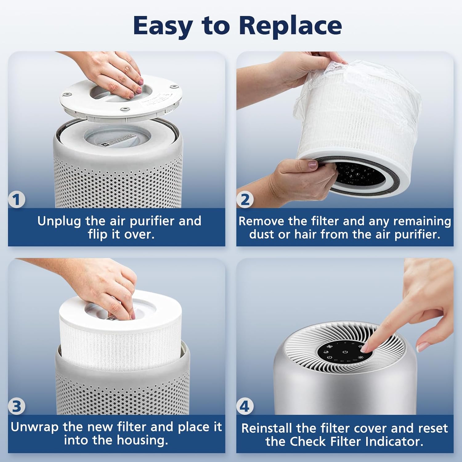 Core P350 HEPA Filter for LEVOIT Core P350 Core 300 Core 300S Air Purifier, 3-in-1 HEPA and Activated Carbon Filter with ARC Formula, Replace Part #Core P350-RF, 2 Pack - Image 8