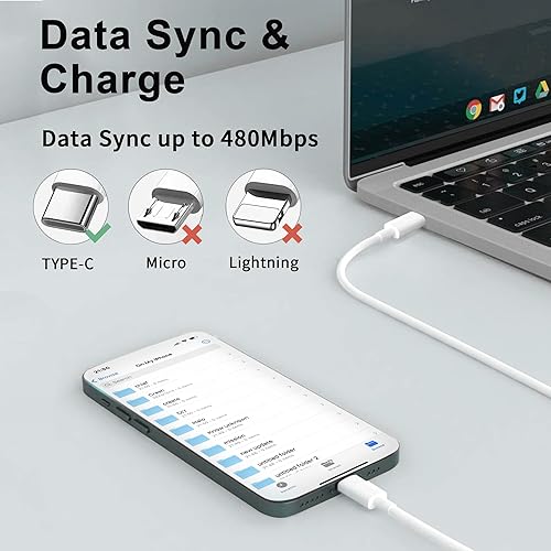 Miniatura 4 de OIITH Cable USB C a USB C, cable de 3 pies y 60 W, cable de carga USB C, paquete de 2 cables de carga rápida tipo C para iPhone 1515 Pro15 Plus15