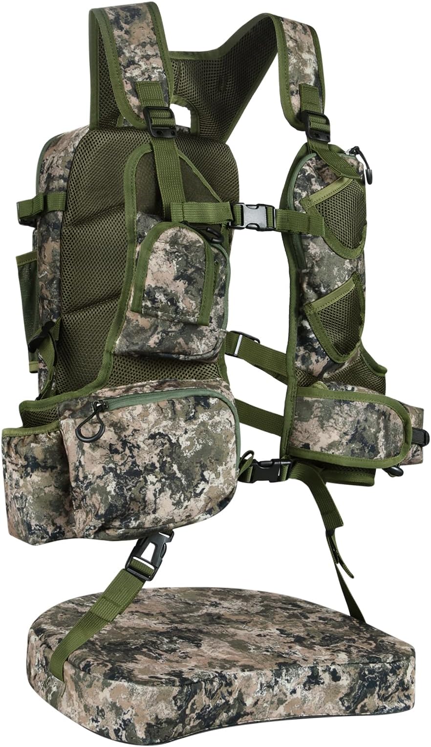 Turkey Vest for Hunting with Seat Cushion: Comfortable Turkey Hunting Vest, Adjustable Turkey Vest with Game Pouch