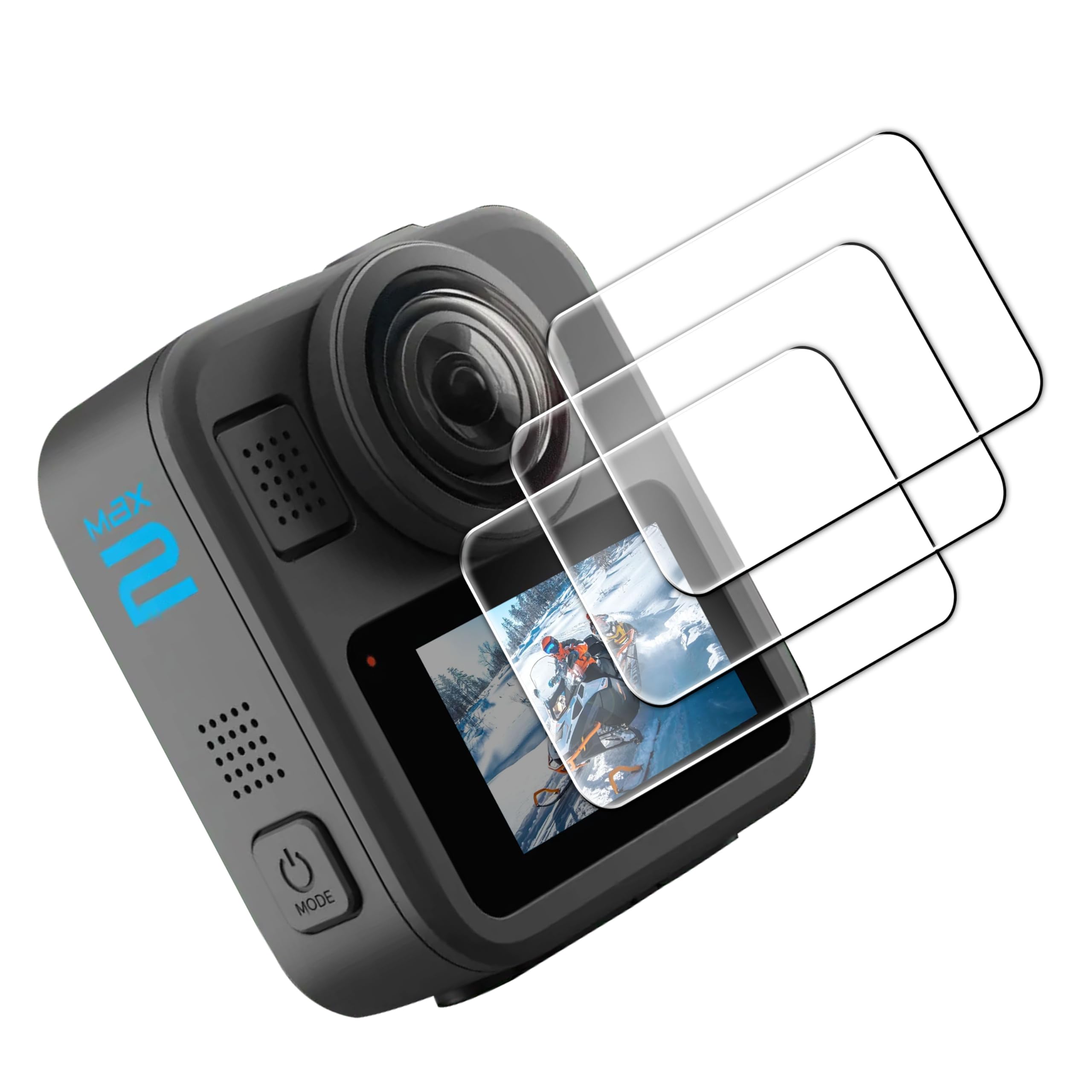 FiTSTILL Tempered Glass Screen Protector for Go Pro MAX2/MAX360 2025/MAX Fusion(2019),Scratch Resistant LCD Tempered Glass Film 9H Hardness Guard Touch Sensitive Easy Installation Accessory