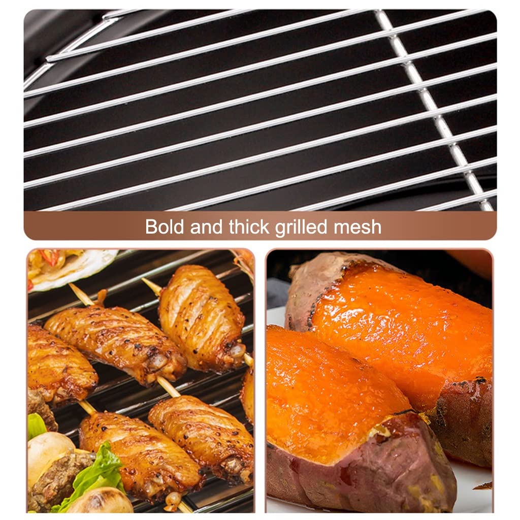 Odkryty ogień doły z grillem gotowania, 25.6"Grill do spalania drewna do podwórku ogniska patio, stalowa miska FirePit, Camping Grill (Color : Set b, Size : 65 * 38.5cm)