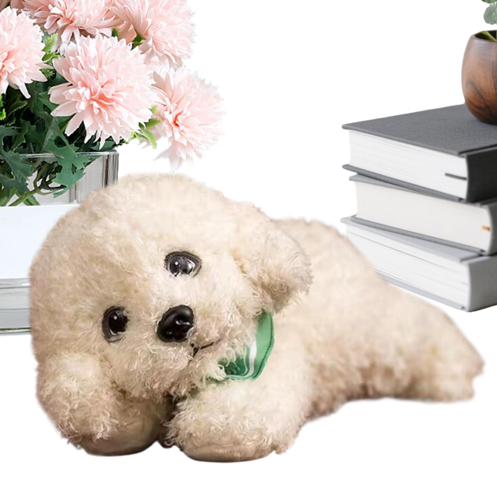 Peluche realistico per cani: morbido barboncino fatto a mano, comodo compagno di sonno | Ideale per bambini, donne e anziani, per un sonno ristoratore, relax e durante il riposino