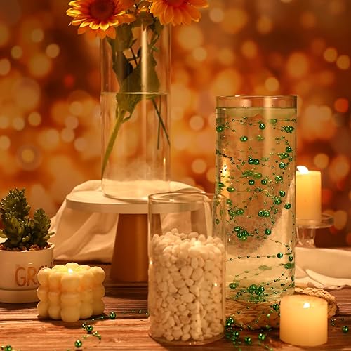 Miniatura 3 de Sieral Paquete de 12 jarrones cilíndricos de vidrio transparentes, jarrones flotantes altos para centro de mesa, decoración de boda, cenas formales