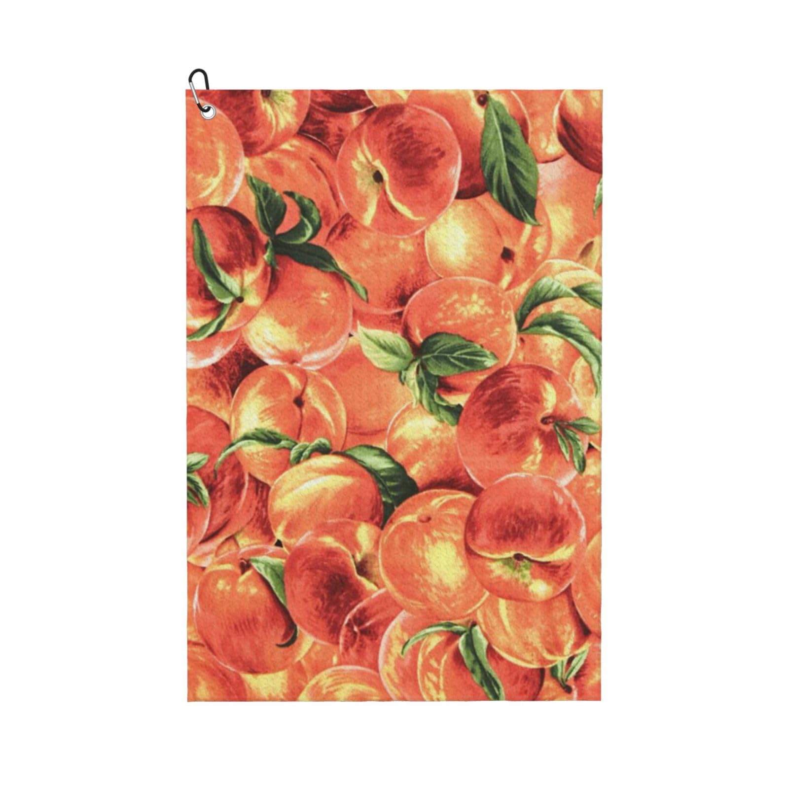 Hnnkloy Delicious Peach, 16x24 in Portable Waffle Golf Towels with Carabiner Clip for Golf Bag