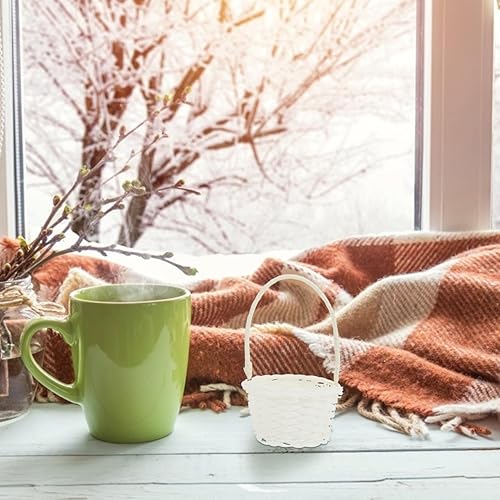 Miniatura 8 de HEMOTON 6 mini cestas tejidas de Pascua con asas, cestas de flores de ratán para niñas, mini cestas de picnic para pequeños recuerdos, artes y