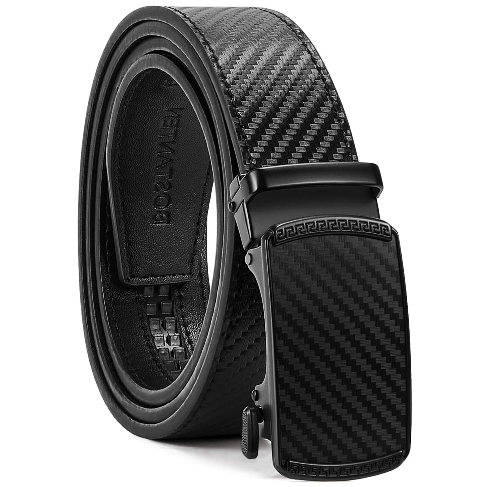 BOSTANTEN Mens Belt Ratchet Belts for Men Leather Dress Casual with Adjustable Buckle Cut for Fit